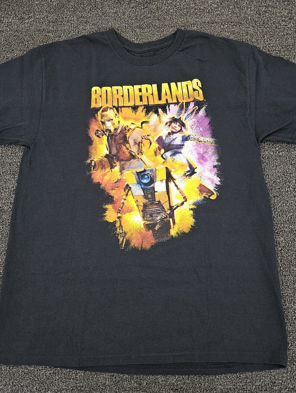 Borderlands Claptrap Graphic T-shirt Men's Large Black Video Game Graphic Print